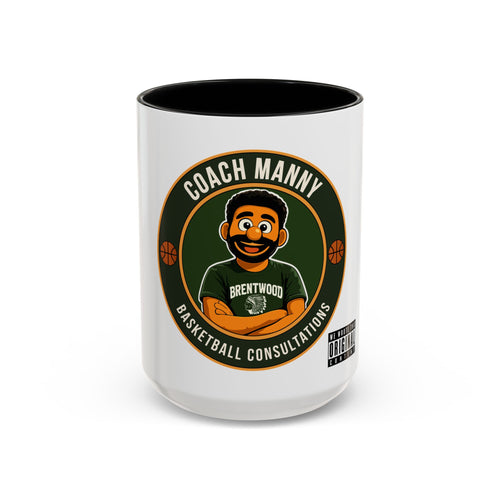 Coach Manny Basketball Mug — Brentwood Basketball Consultations Accent Coffee Cup