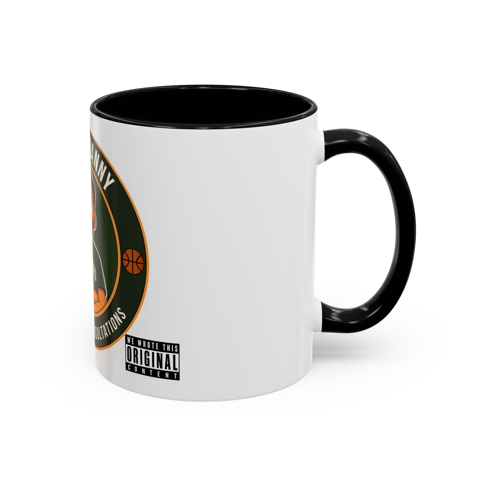 Coach Manny Basketball Mug — Brentwood Basketball Consultations Accent Coffee Cup